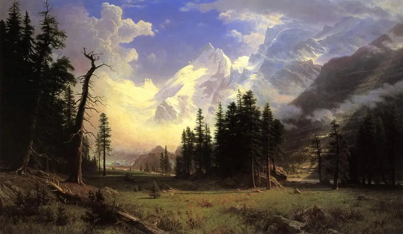 Morteratschin jäätikkö Haute-Engadinen laaksossa Pontresinan alueella - Albert Bierstadt