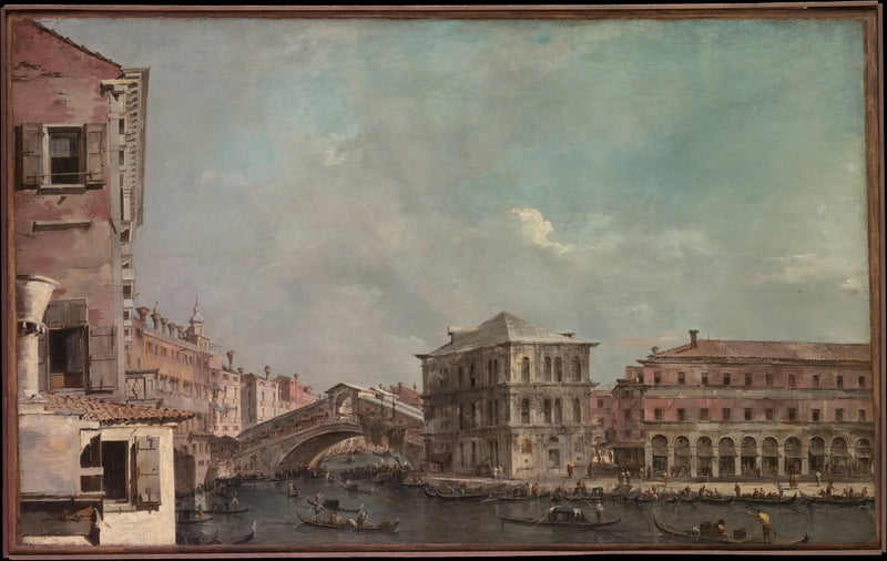 Suuri kanaali Rialton yläpuolella - Francesco Guardi