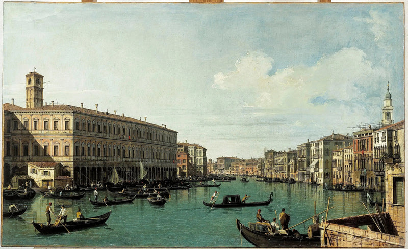 Suuri kanaali Rialton sillalla - Canaletto