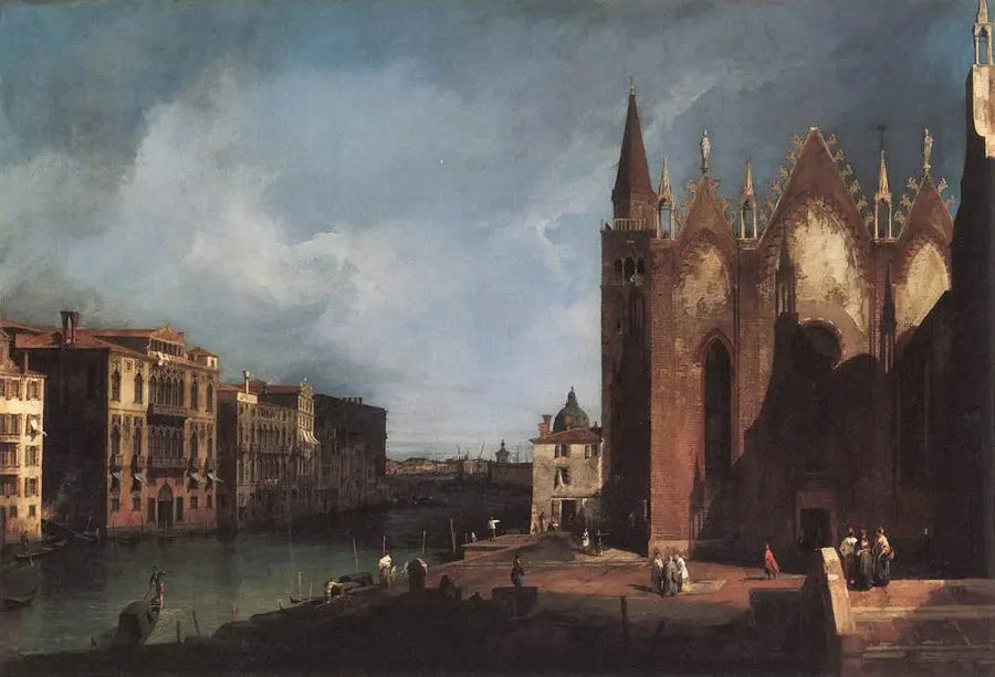 Santa Maria della Carità Suuren kanavan ja San Marcon sataman välissä - Canaletto