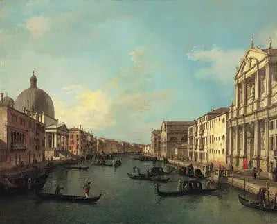 Santa Maria di Nazareth ja Santa Croce:n välinen Grand Canal - Canaletto