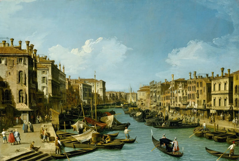 Suuri kanaali Rialton lähellä, Venetsia - Canaletto