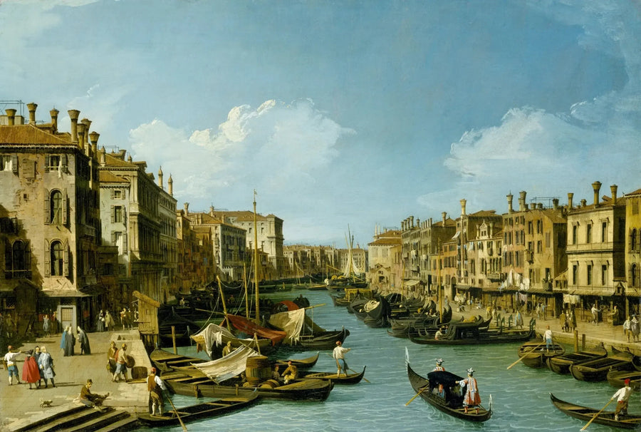 Suuri kanaali Rialton lähellä, Venetsia - Canaletto