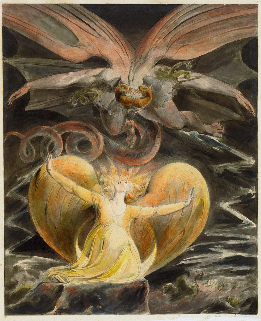 Suuri punainen lohikäärme ja nainen auringossa - William Blake