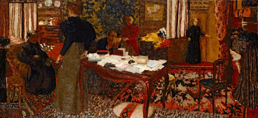 Suuri sisätila kuudella hahmolla - Édouard Vuillard