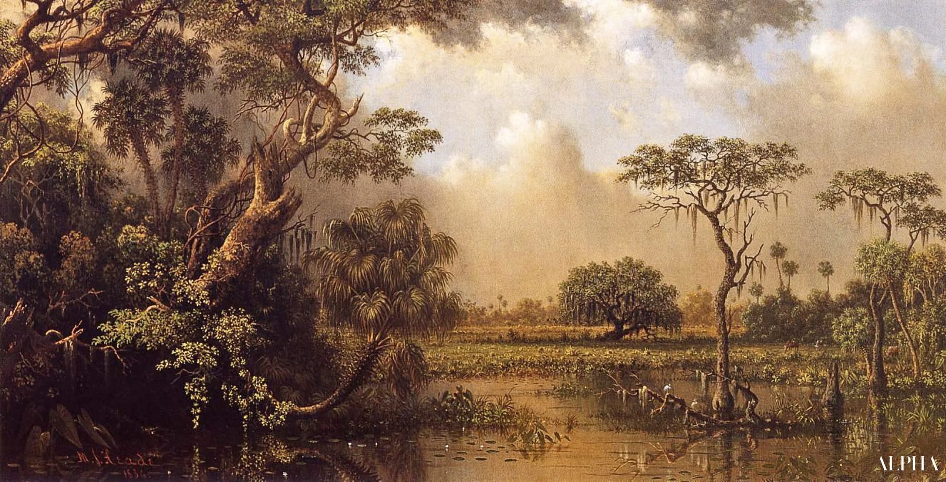 Floridan suuri suo - Martin Johnson Heade - Korkealaatuiset taulujen ja maalauksien reproduktiot