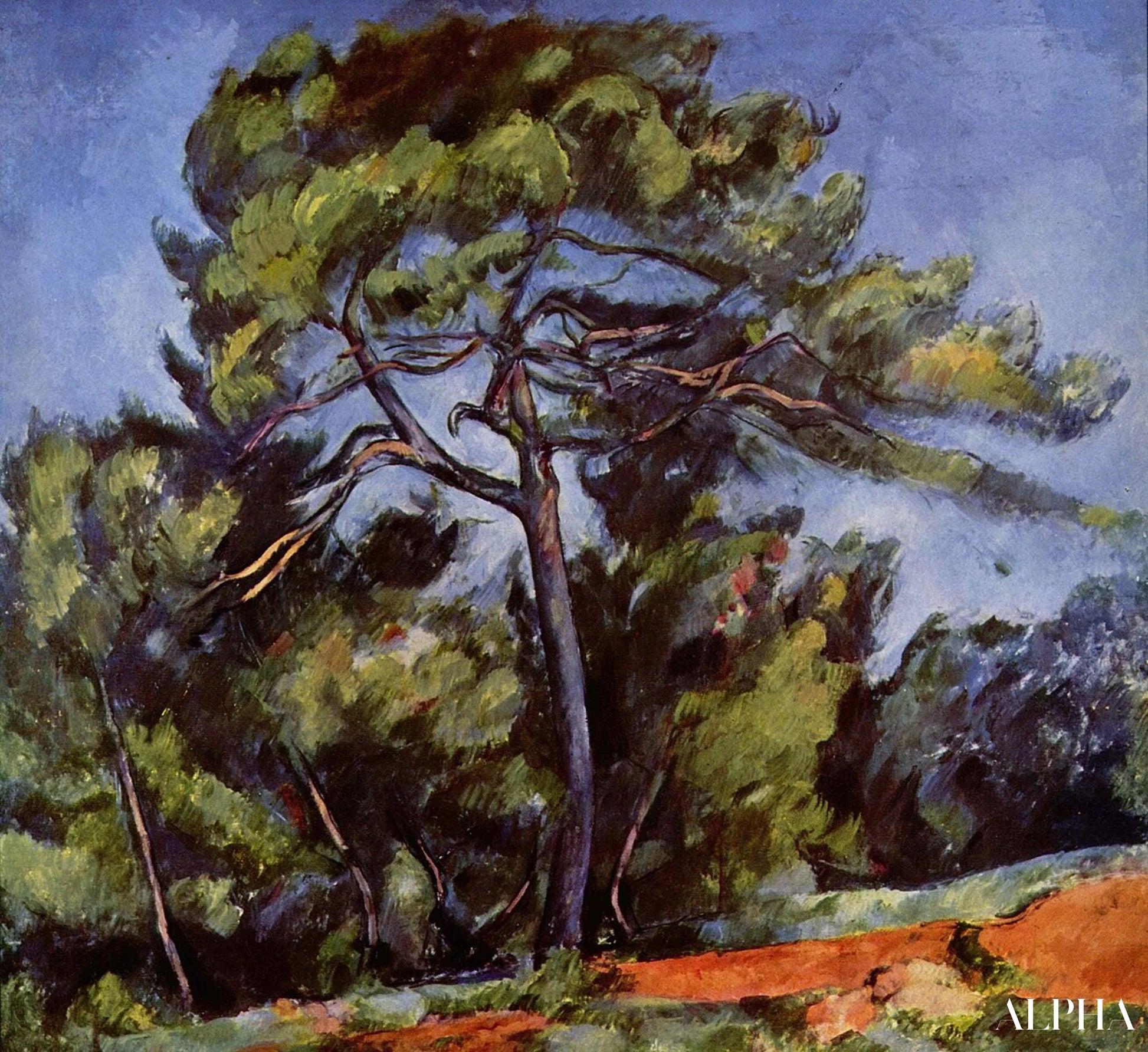 Suuri mänty - Paul Cézanne - Korkealaatuiset taulujen ja maalauksien reproduktiot