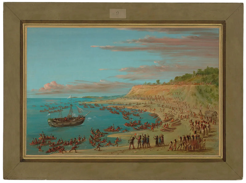 Le Griffon saapuu Mackinawin satamaan. 27. elokuuta 1679 - George Catlin