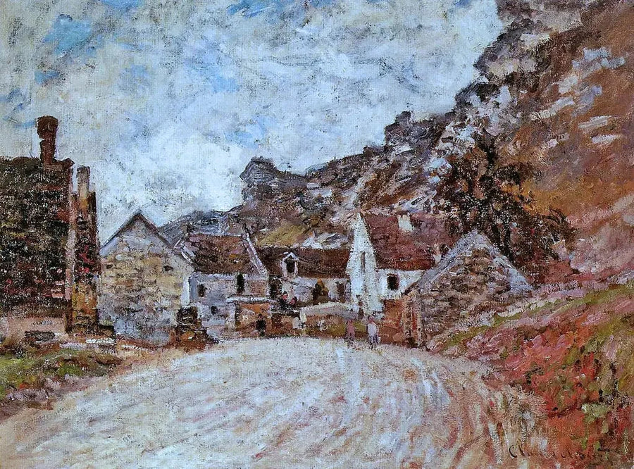 Chantemeslen kylä kallion juurella - Claude Monet