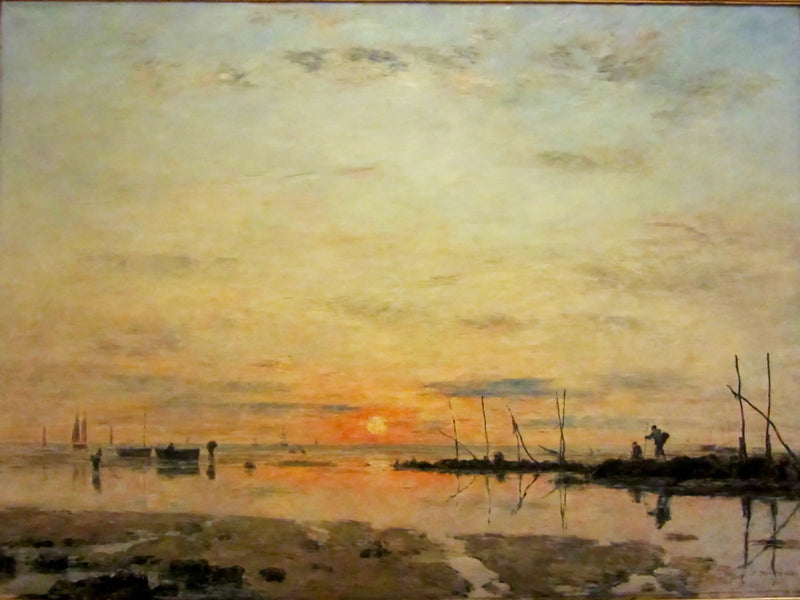 Le Havre. Auringonlasku matalassa vedessä - Eugène Boudin