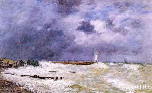 Le Havre. Heavy Winds off of Frascati - Eugène Boudin - Reproductions de tableaux et peintures haut de gamme