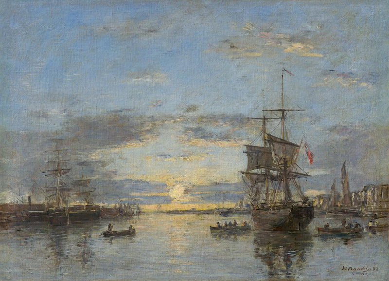 Le Havre: eteläsatama auringonlaskun aikaan - Eugène Boudin