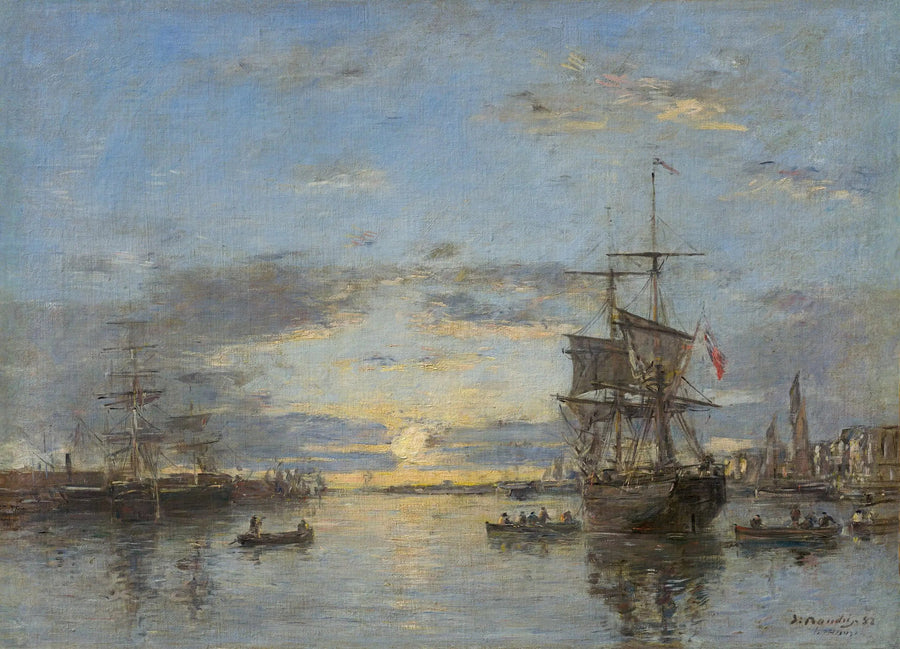 Le Havre: eteläsatama auringonlaskun aikaan - Eugène Boudin