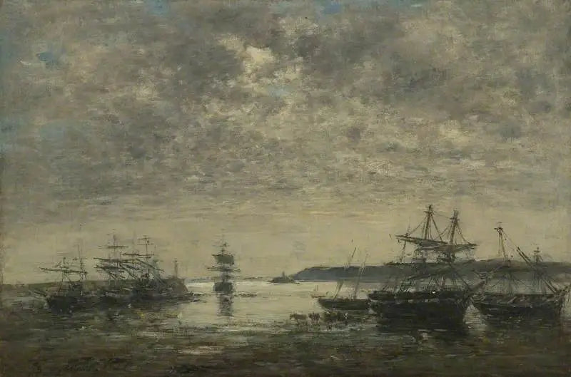 Le Havre, satama-alueen edusta - Eugène Boudin