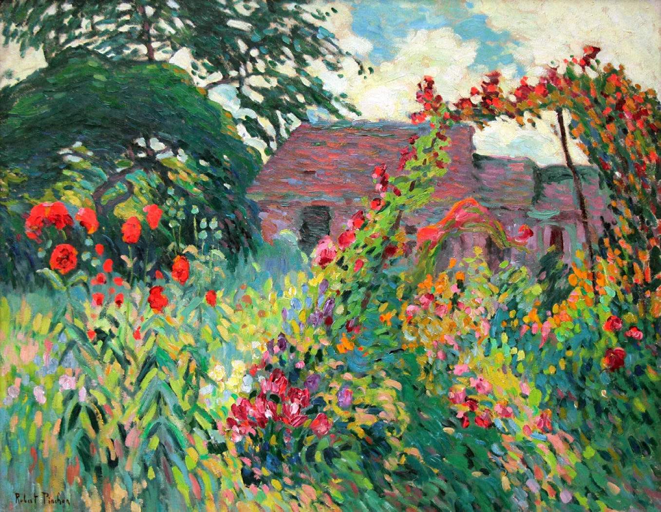 Le jardin aux pavots - Robert Antoine Pinchon image 1 reproduction de peinture à l’huile