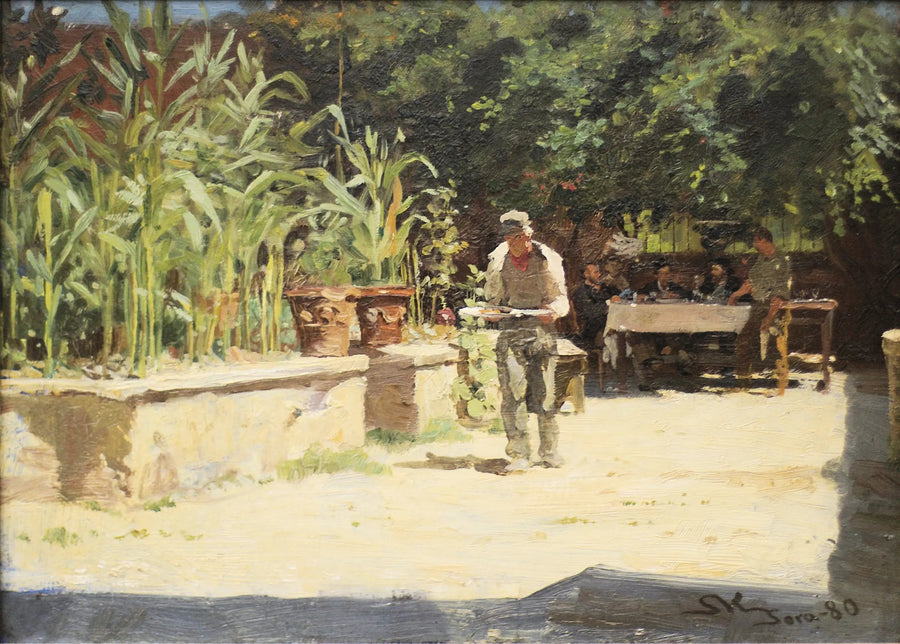 Albergon ja Lirin puutarha Soran kaupungissa. Abruzzes - Peder Severin Krøyer
