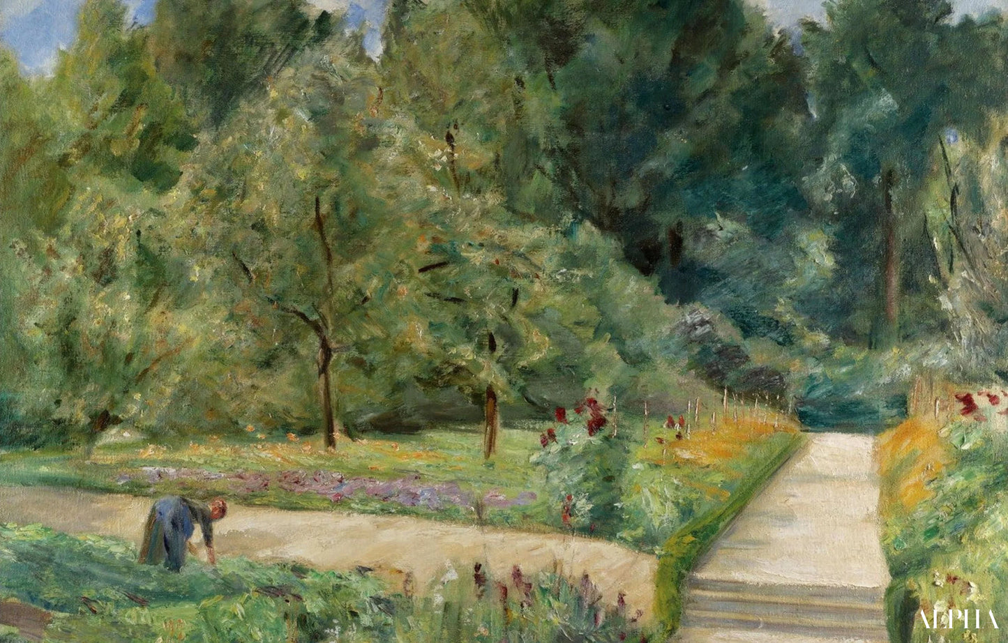 Wannseen puutarha lännen jälkeen - Max Liebermann - Taulujen ja korkealaatuisten maalauksien reproduktiot