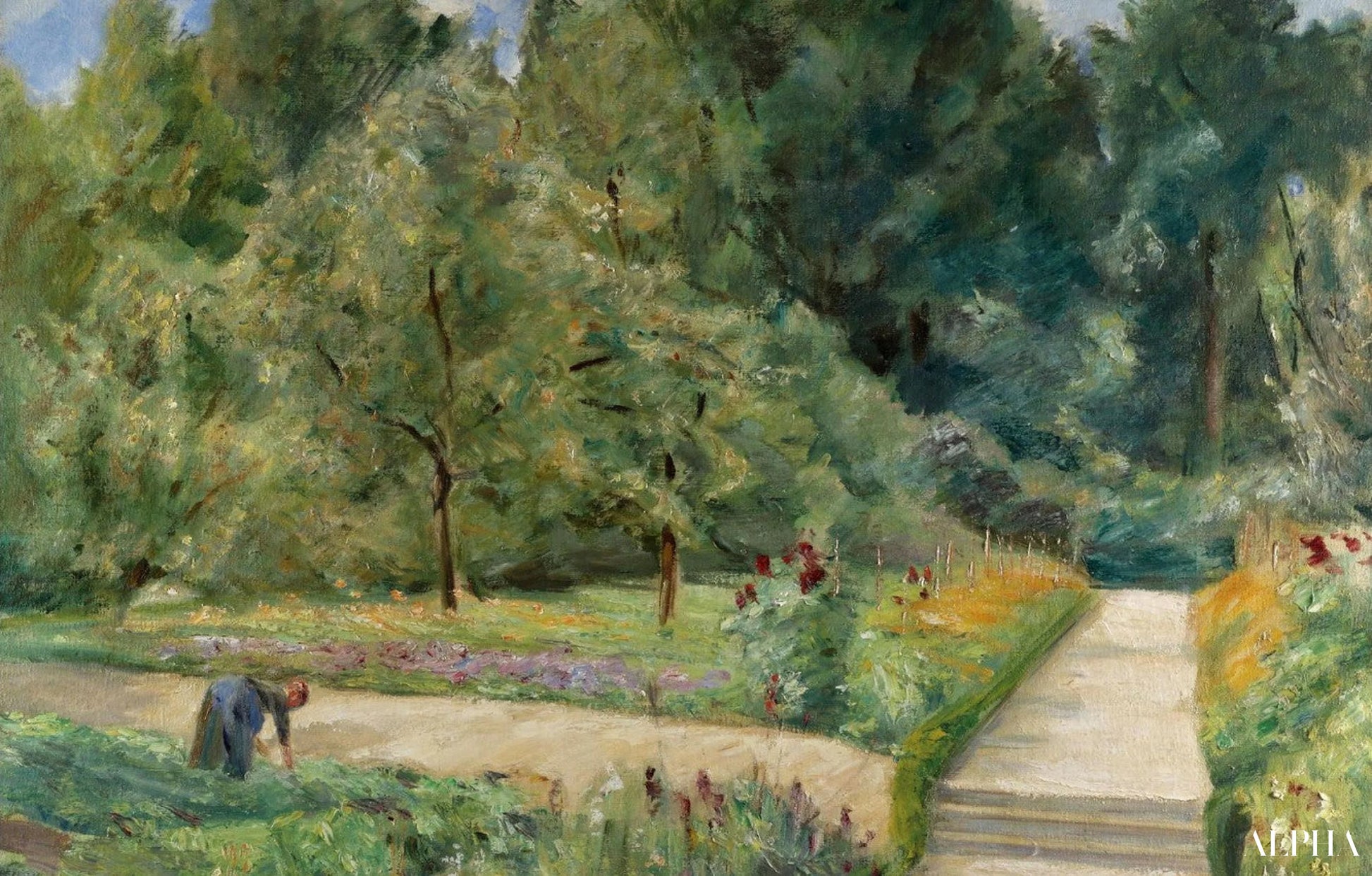 Wannseen puutarha lännen jälkeen - Max Liebermann - Taulujen ja korkealaatuisten maalauksien reproduktiot