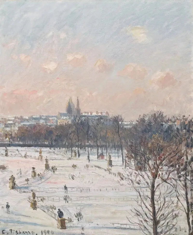Tuileriesin puutarha, lumiefekti - Camille Pissarro