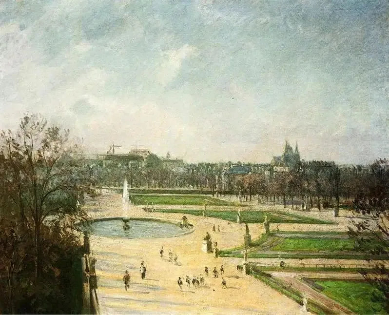 Tuileriesin puutarha, aamu, aurinko - Camille Pissarro