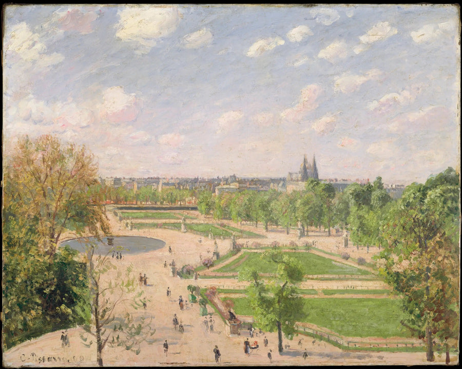 Tuileries'n puutarha kevätaamuna - Camille Pissarro