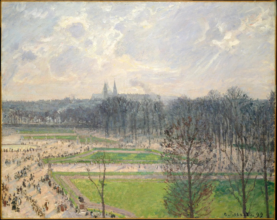Tuileries'n puutarha talvi-iltapäivänä - Camille Pissarro