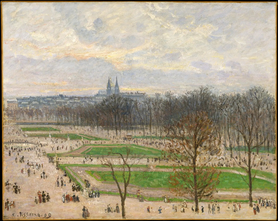 Tuileries'n puutarha talvi-iltapäivänä - Camille Pissarro