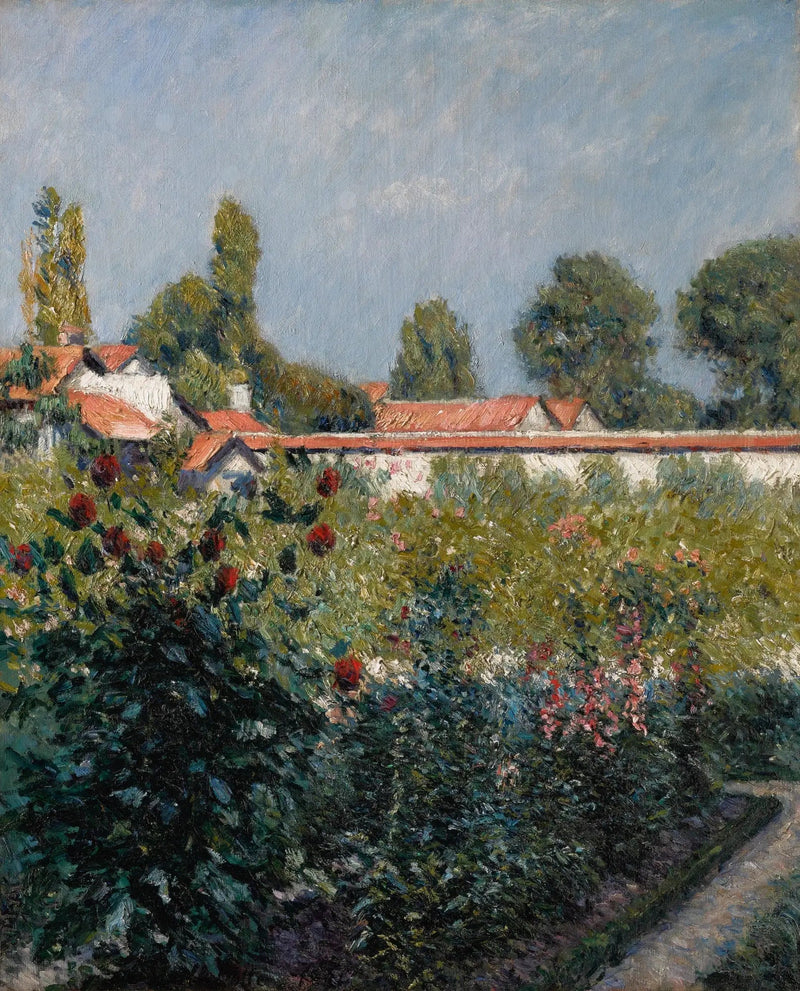 Pienen Gennevilliersin puutarha, vaaleanpunaiset katot - Gustave Caillebotte