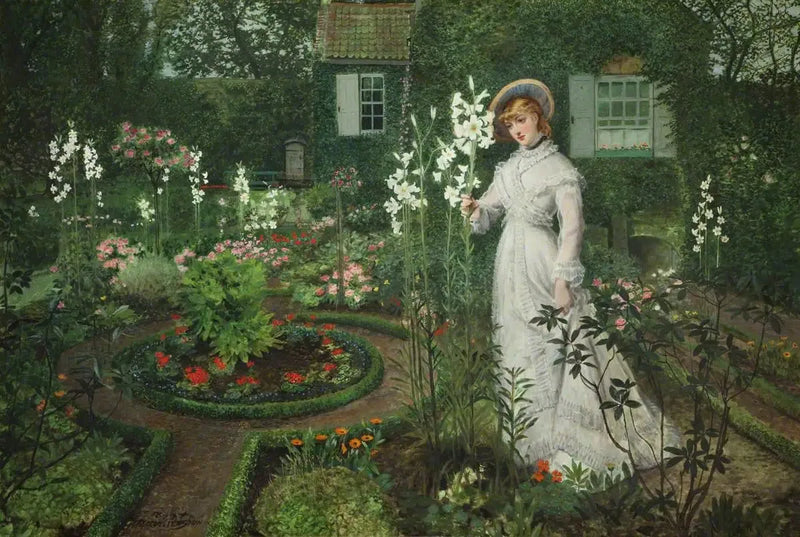 Rektoraatin puutarha, lesken kuningatar - John Atkinson Grimshaw