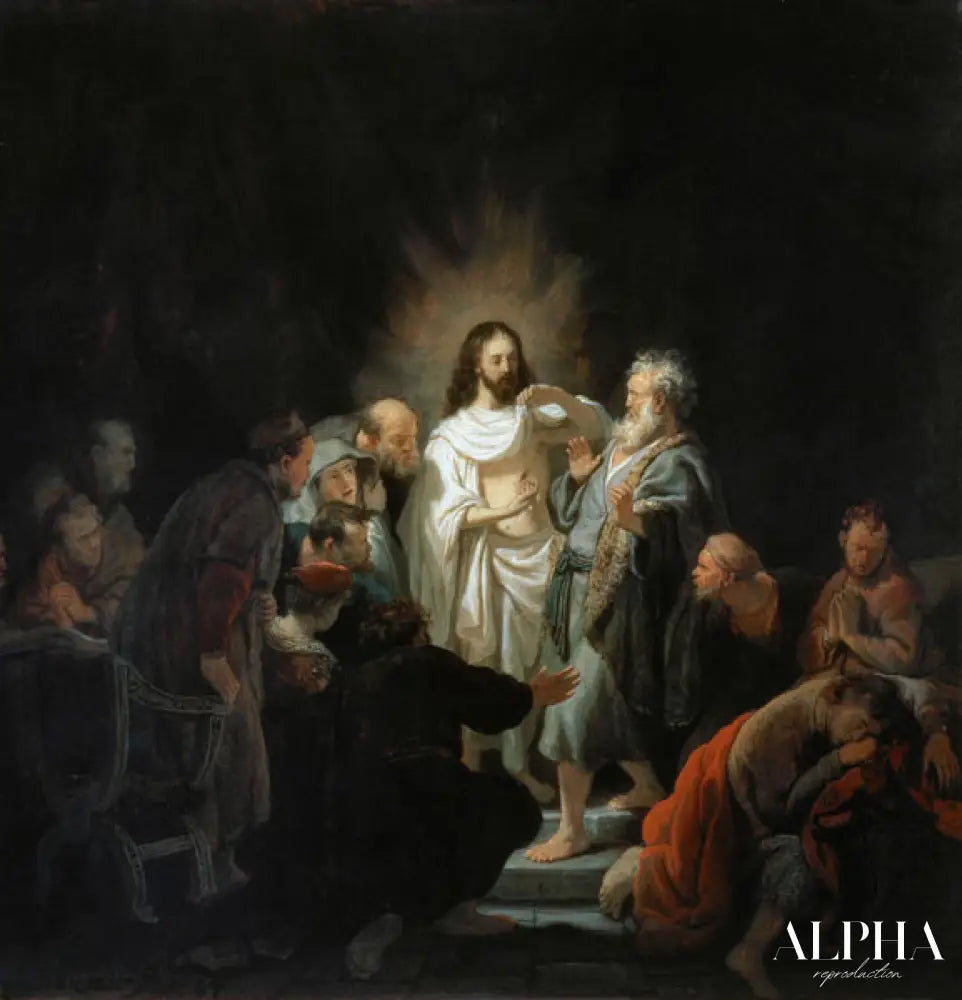 Le Jesus ressuscité montre à l'apôtre Thomas ses blessures - Rembrandt van Rijn - Reproductions de tableaux et peintures haut de gamme