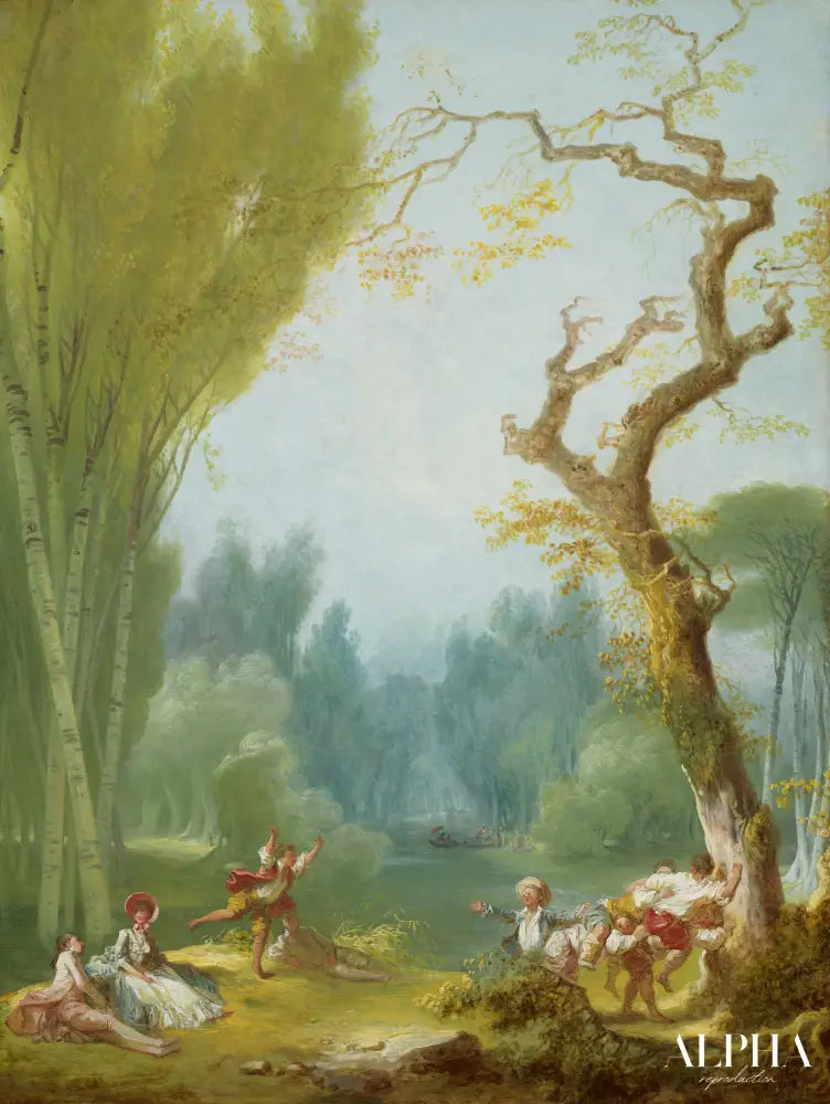 Le jeu du cheval fondu - Jean-Honoré Fragonard - Reproductions de tableaux et peintures haut de gamme