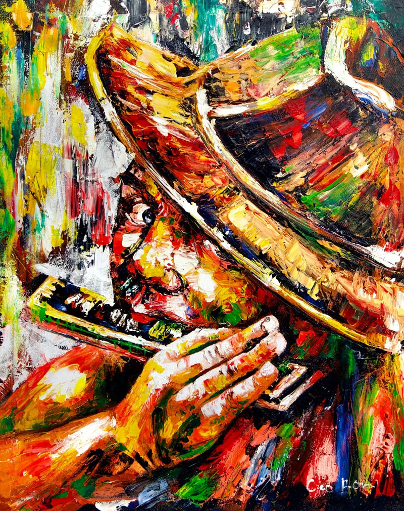 Harmonikkapelaaja | 40 x 50 cm