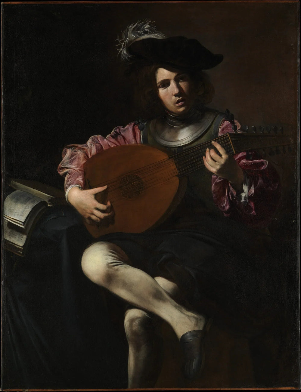 Le Joueur de luth - Valentin de Boulogne image 1 tableau peint à l’huile sur toile