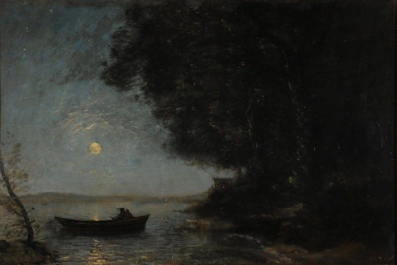 Järvi, yövaikutus - Jean-Baptiste Camille Corot