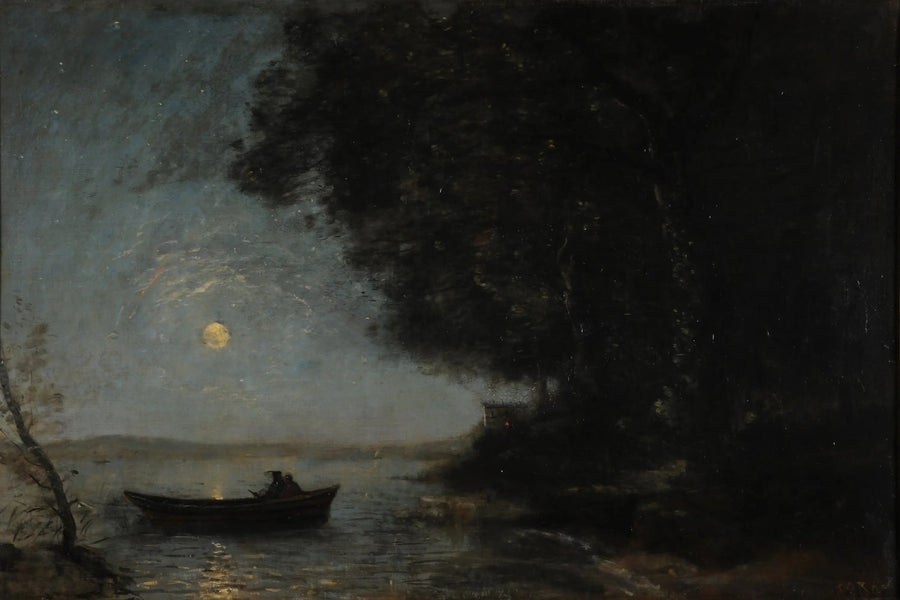 Järvi, yövaikutus - Jean-Baptiste Camille Corot