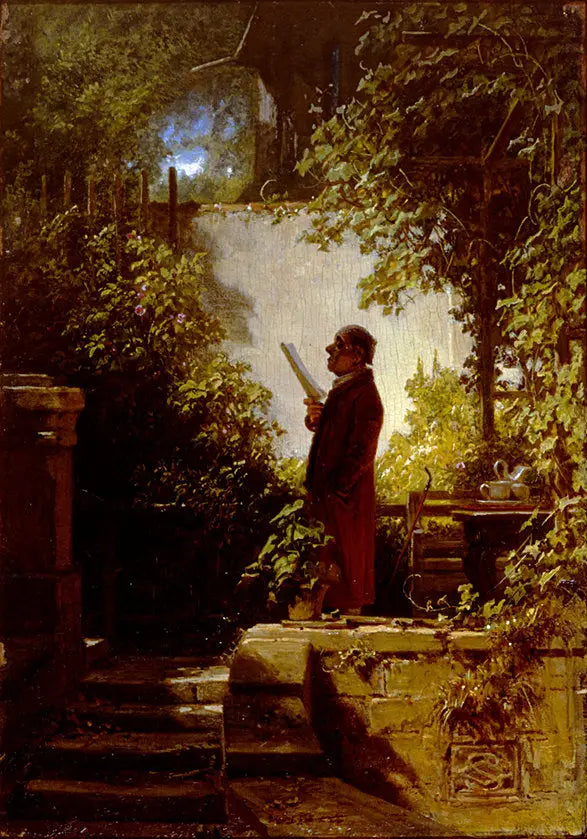 Lehtien lukija puutarhassa - Carl Spitzweg