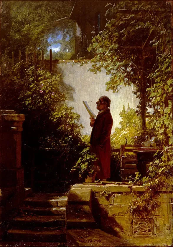 Lehtien lukija puutarhassa - Carl Spitzweg
