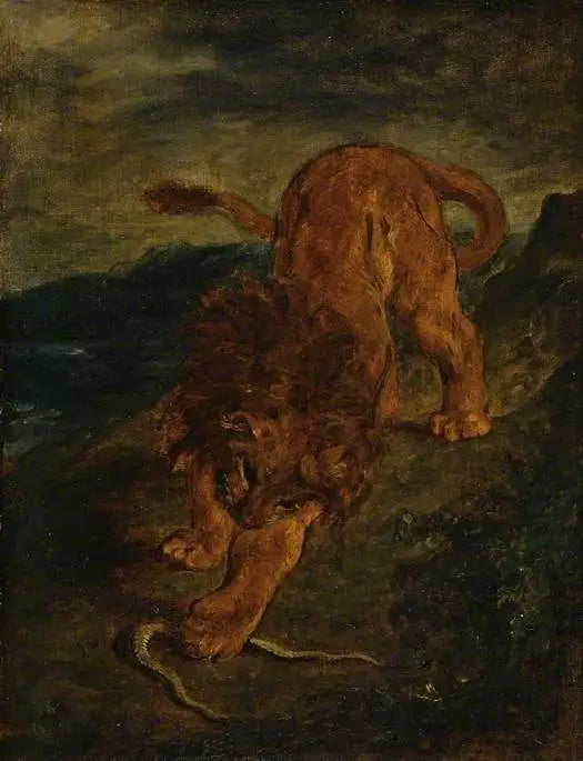 Leijona ja Käärme - Eugène Delacroix