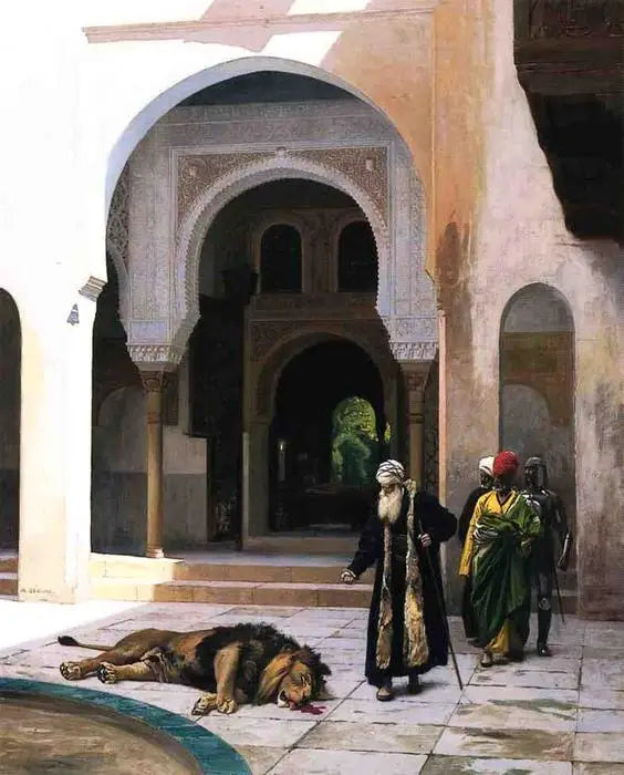 Kirottu leijona - Jean-Léon Gérôme