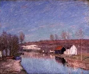 Loing ja Saint-Nicaisen rinne - helmikuun iltapäivä - Alfred Sisley