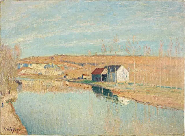 Le Loing ja Saint-Nicaisen kukkulat - Maaliskuun aurinko - Alfred Sisley