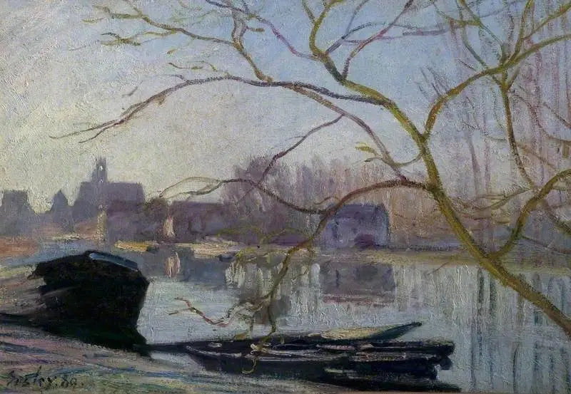 Le Loing, valkoinen hyytelö - Alfred Sisley