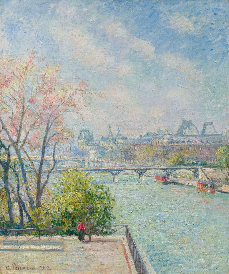 Louvre, aamu, kevät - Camille Pissarro