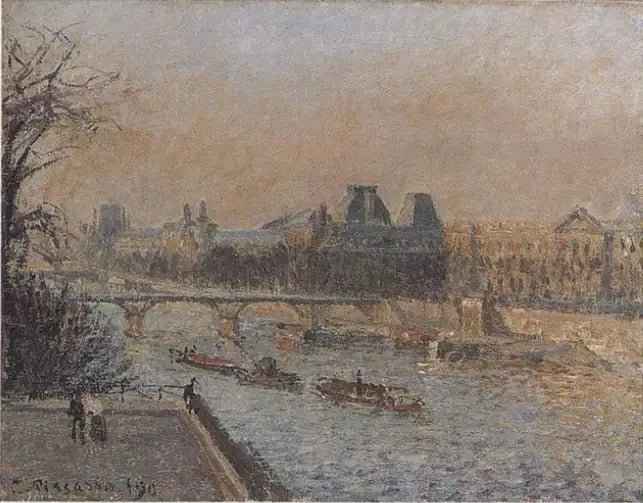 Louvre, auringonlasku, 3. sarja - Camille Pissarro