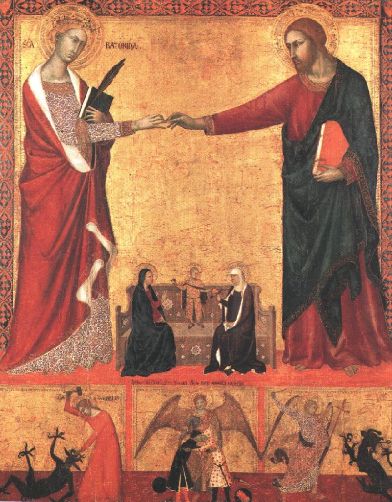 Le mariage mystique de sainte Catherine - Barna da Siena - Alpha Reproduction