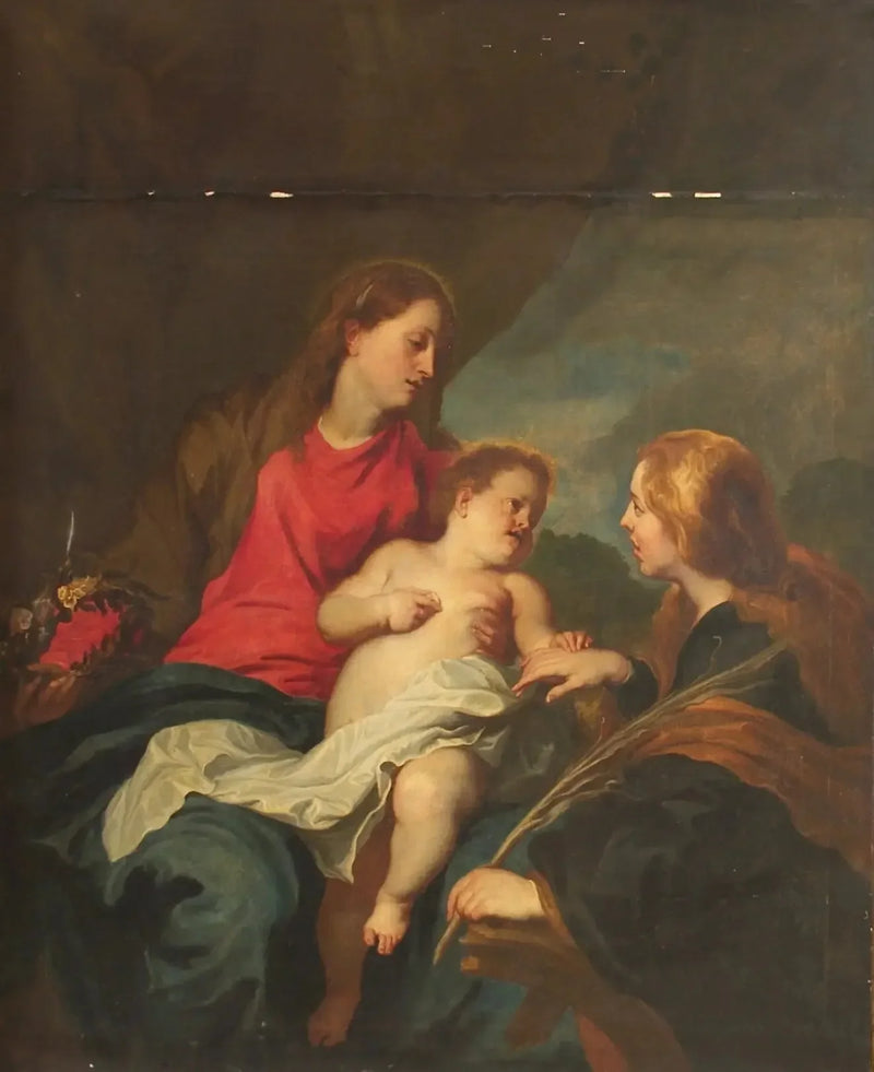 Pyhä Katariina Aleksandriasta mystinen avioliitto - Antoine van Dyck