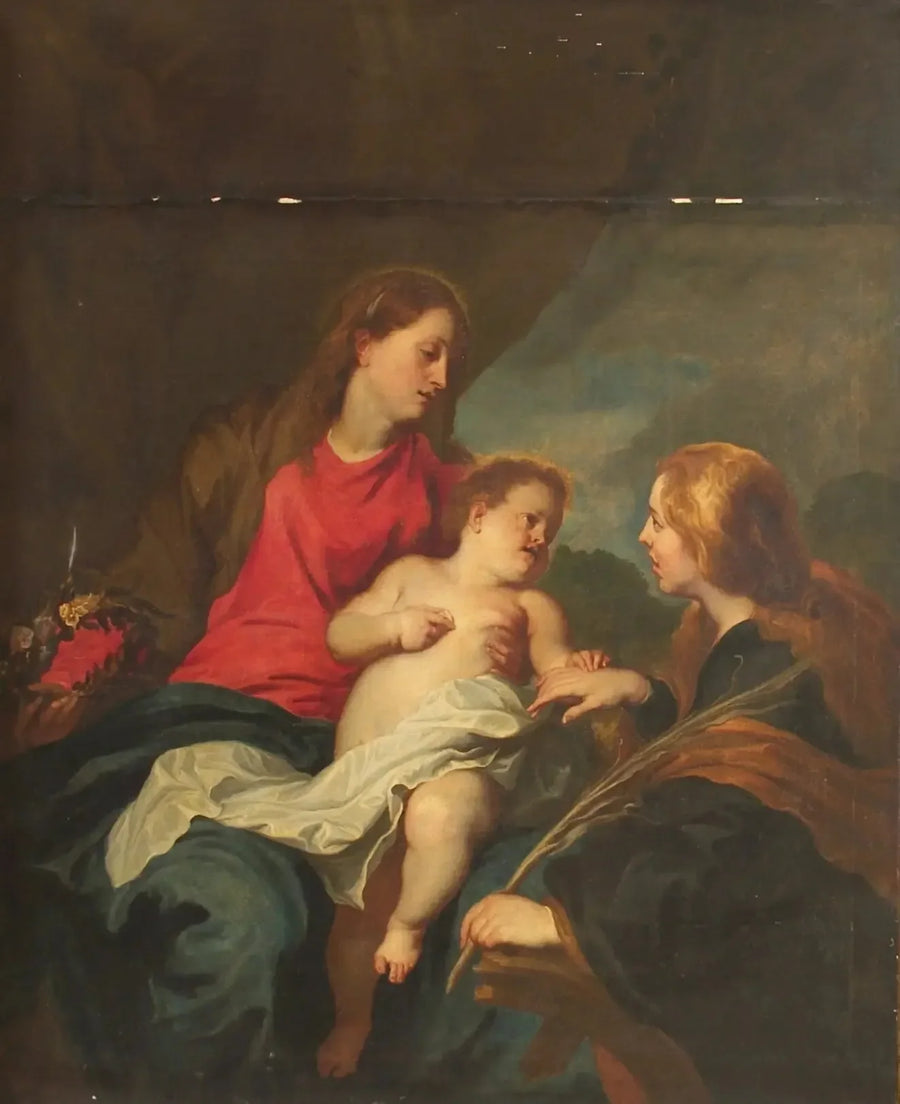 Pyhä Katariina Aleksandriasta mystinen avioliitto - Antoine van Dyck