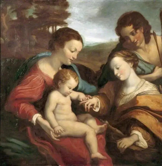 Pyhä Katariina Aleksandrian mystinen avioliitto - Antonio da Correggio