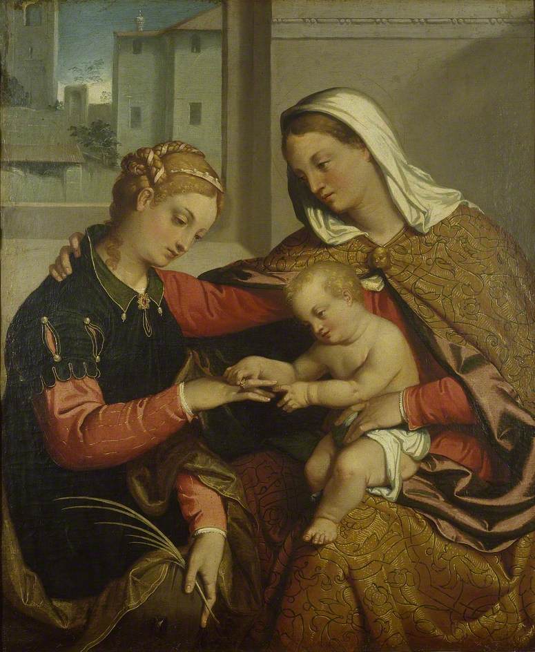 Pyhä Katariinan mystinen avioliitto - Giovanni Battista Moroni