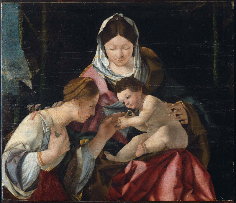 Pyhä Katariinan mystinen avioliitto - Lorenzo Lotto